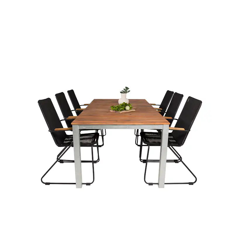 Matgrupp Utomhus Venture Home Zacharias 200 med 6 Berfin KarmTrädgårdsstolar