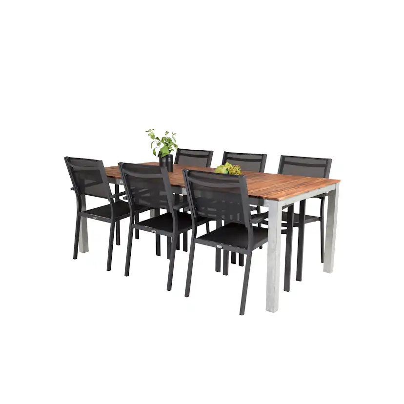 Matgrupp Venture Home Zacharias 200 med 6 Copacabana Karmstolar