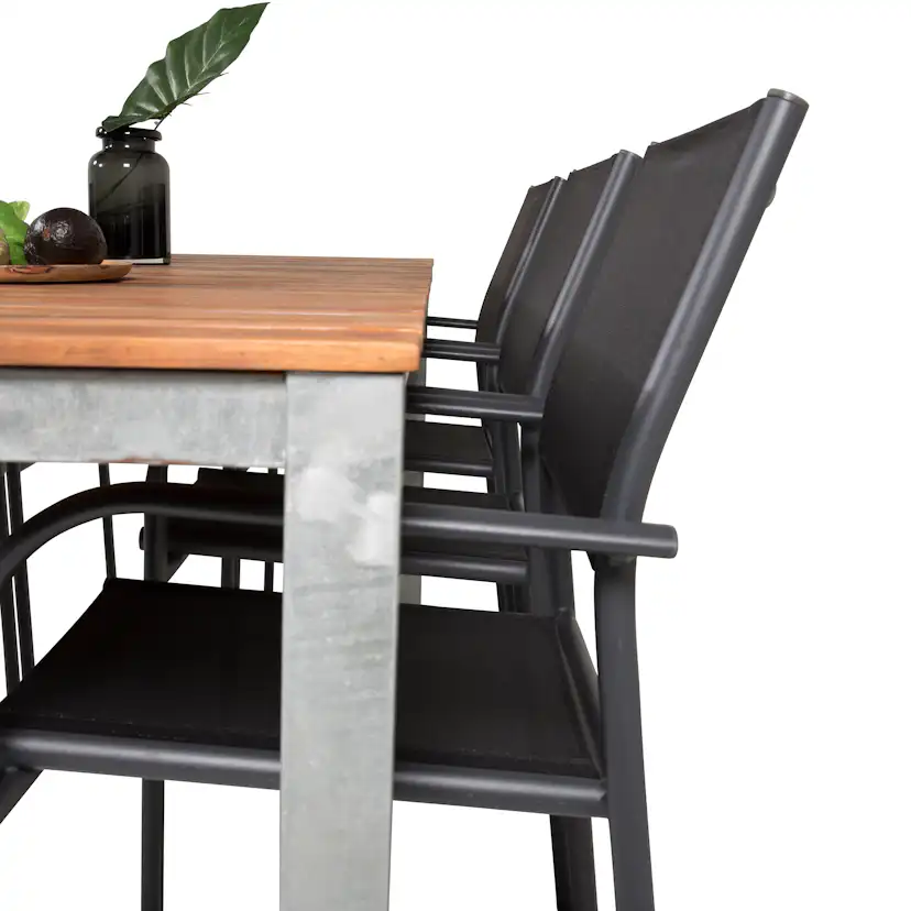 Matgrupp Utomhus Venture Home Zacharias 200 med 6 Siri Trädgårdsstolar