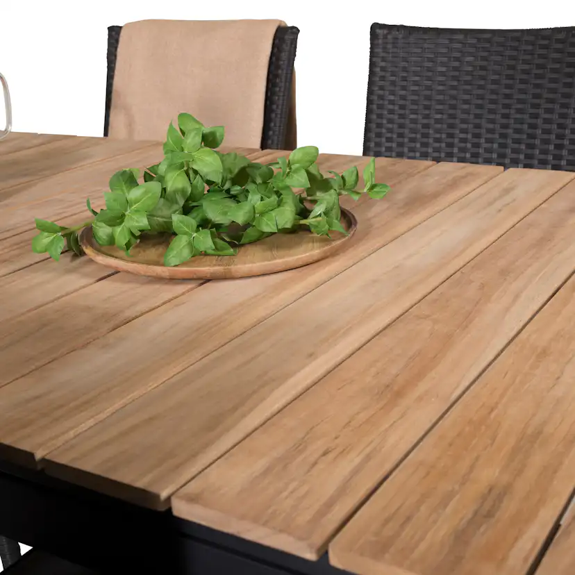 Matgrupp Utomhus Venture Home Meya 160/240 med 4 Asta Trädgårdsstolar