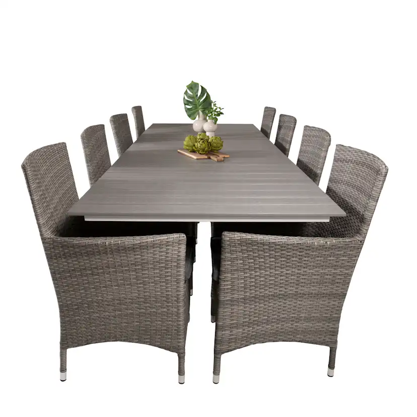 Matgrupp Venture Home Lova 224/324 med 8 Milwa Karmstolar