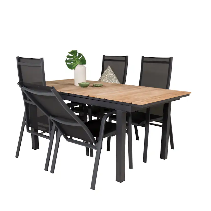 Matgrupp Utomhus Venture Home Meya 160/240 med 4 Copacabana Trädgårdsstolar