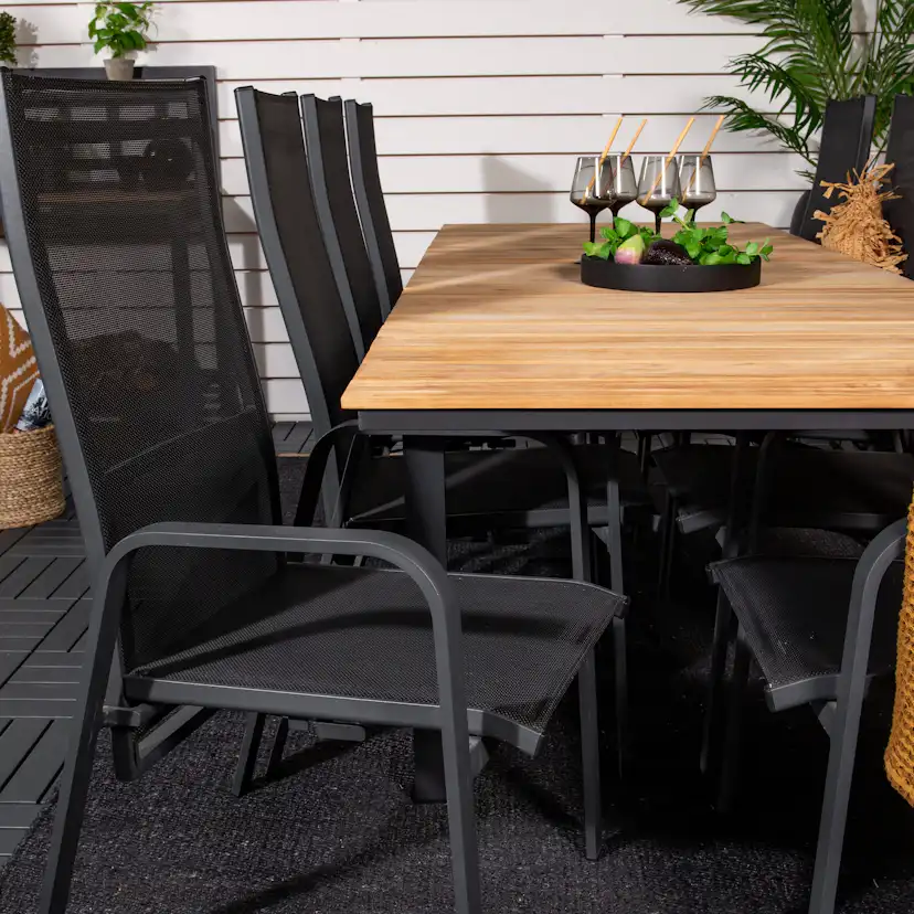 Matgrupp Utomhus Venture Home Meya 160/240 med 8 Copacabana Trädgårdsstolar