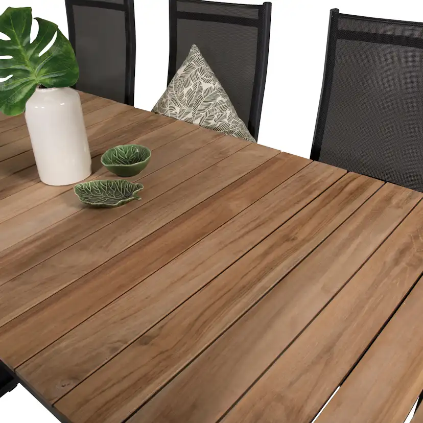 Matgrupp Utomhus Venture Home Meya 160/240 med 8 Copacabana Trädgårdsstolar