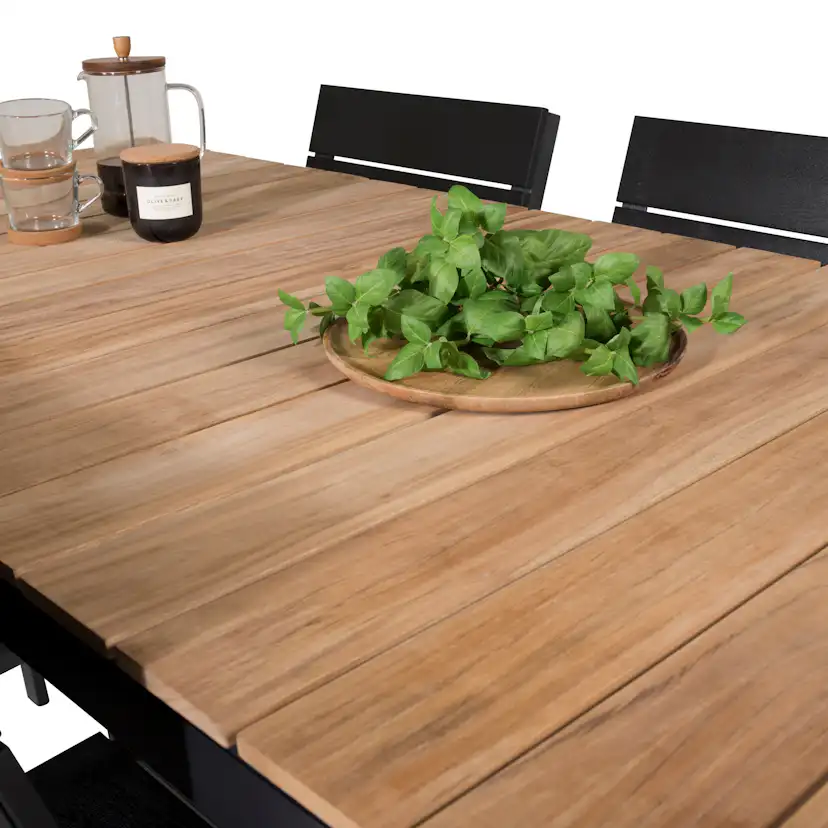 Matgrupp Utomhus Venture Home Meya 160/240 med 4 Lova Trädgårdsstolar