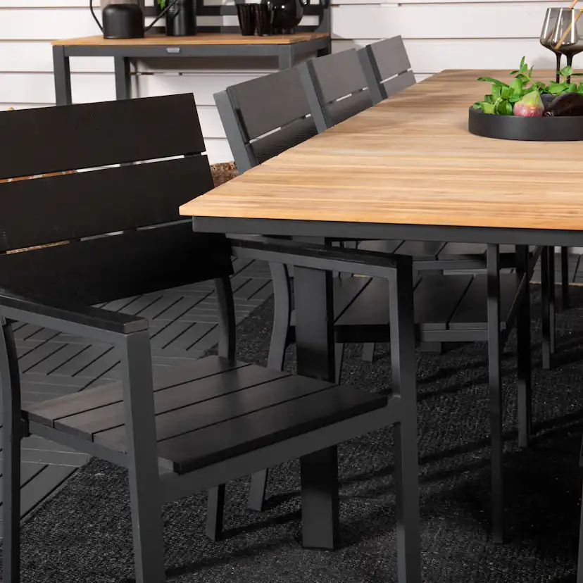 Matgrupp Utomhus Venture Home Meya 160/240 med 8 Lova Trädgårdsstolar