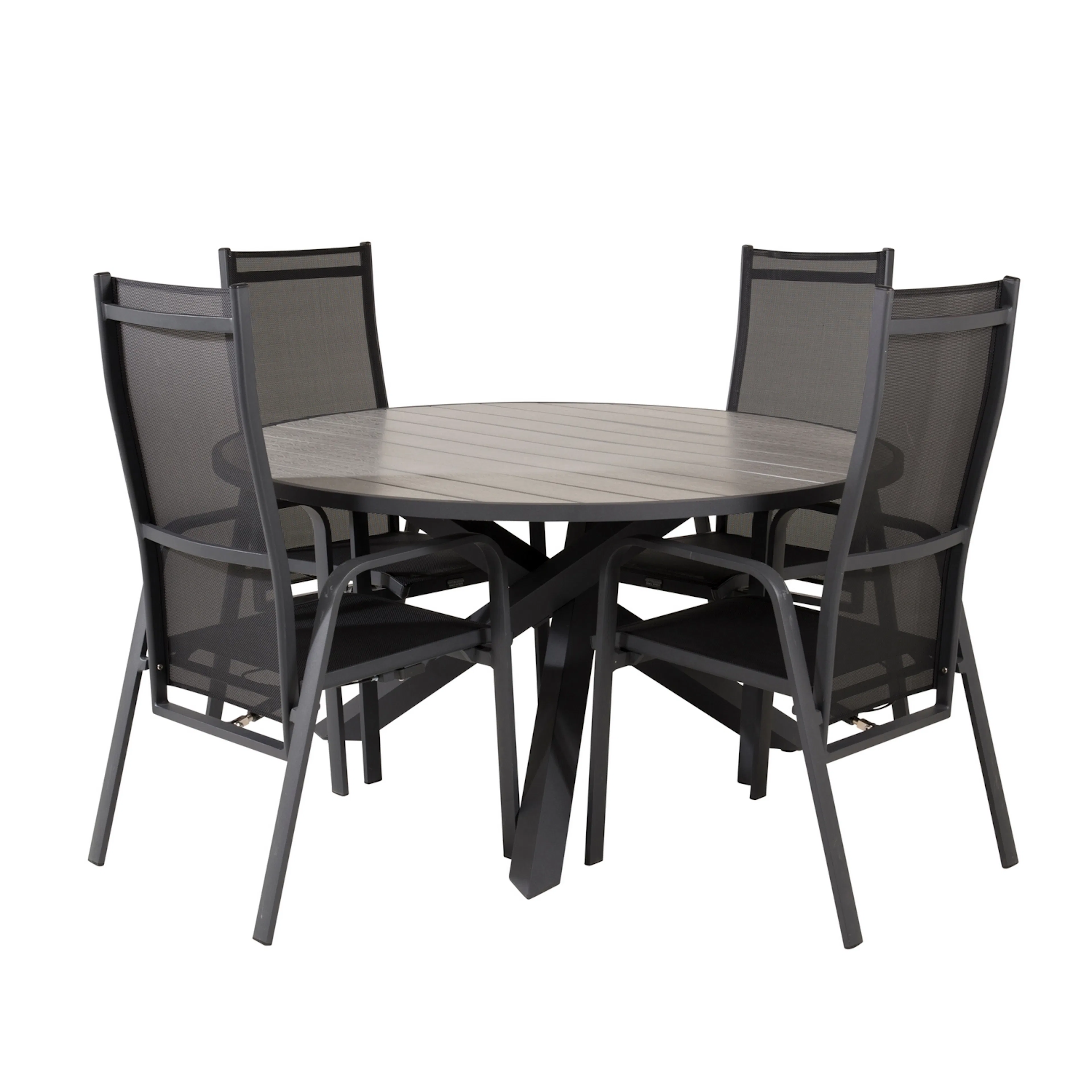 Matgrupp Utomhus Venture Home Pincy Ø140 med 4 Copacabana Trädgårdsstolar