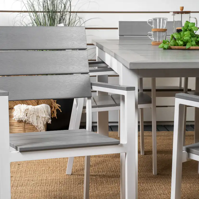 Matgrupp Venture Home Aleyna 152/210 med 6 Lova Matstolar