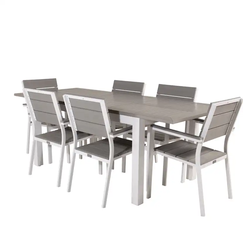 Matgrupp Venture Home Aleyna 152/210 med 6 Lova Matstolar