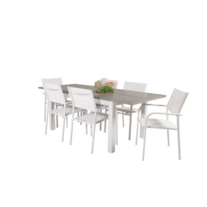 Matgrupp Venture Home Aleyna 152/210 med 6 Siri Karmstolar