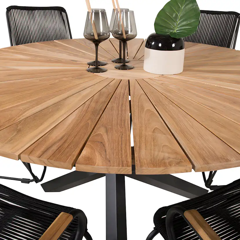 Matgrupp Utomhus Venture Home Mexico med 6 Bois Trädgårdsstolar