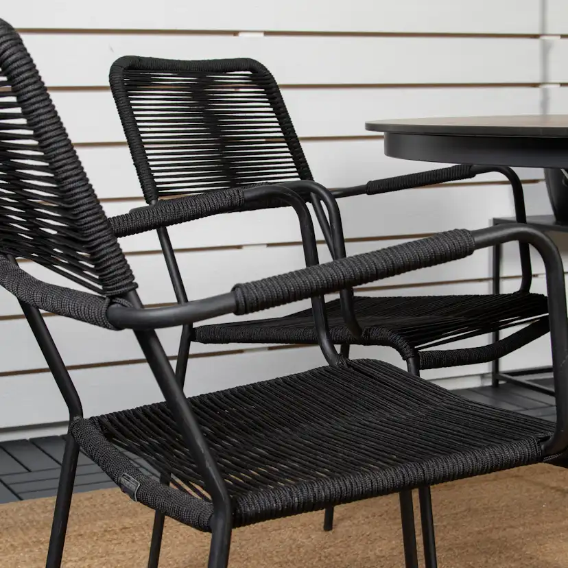 Matgrupp Venture Home Lea Ø120 med 6 Leon Karmstolar