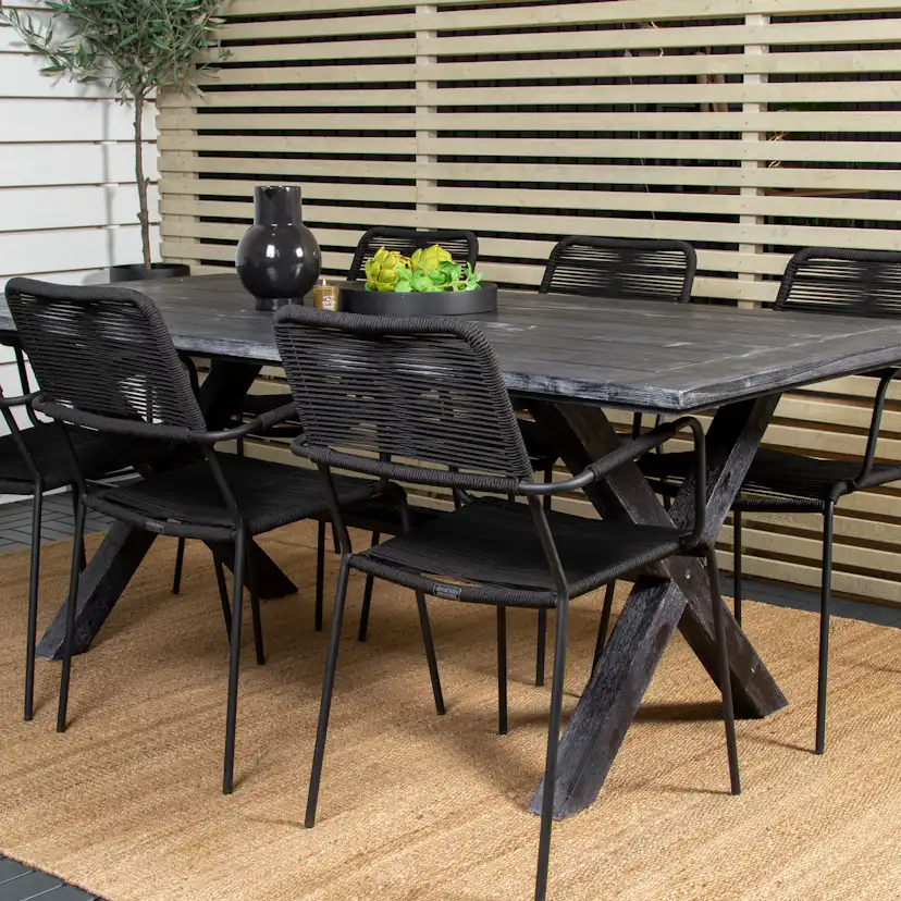 Matgrupp Venture Home Rossi 200 med 6 Leon Karmstolar