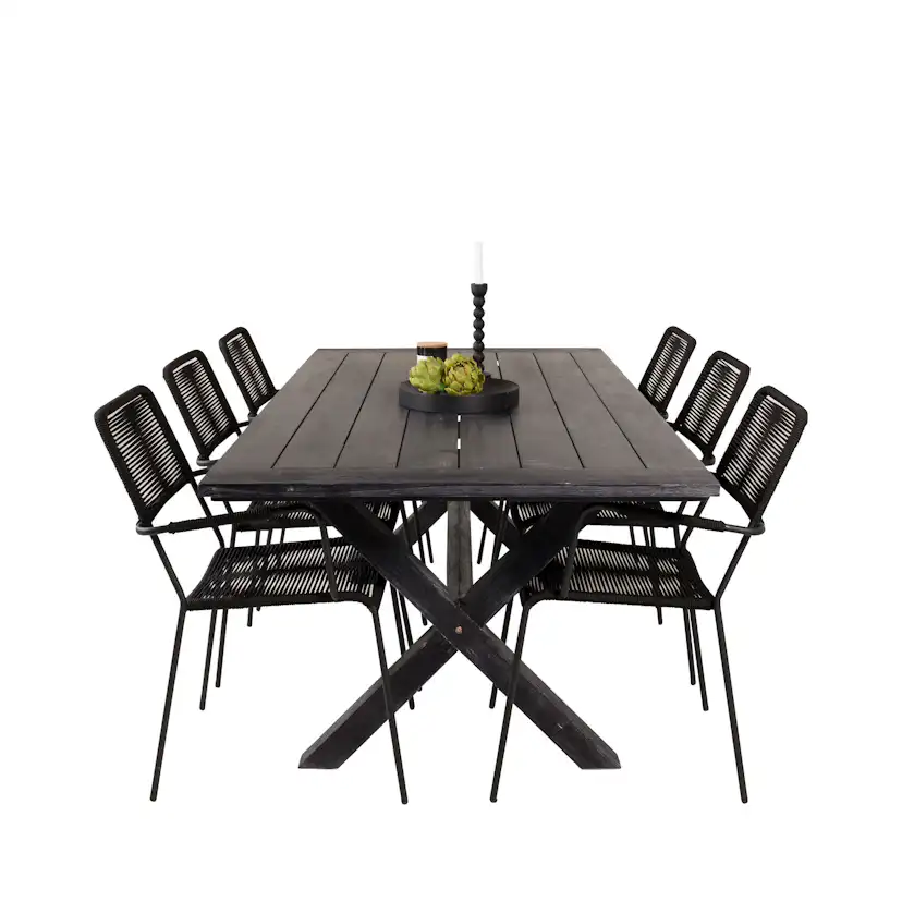 Matgrupp Venture Home Rossi 200 med 6 Leon Karmstolar