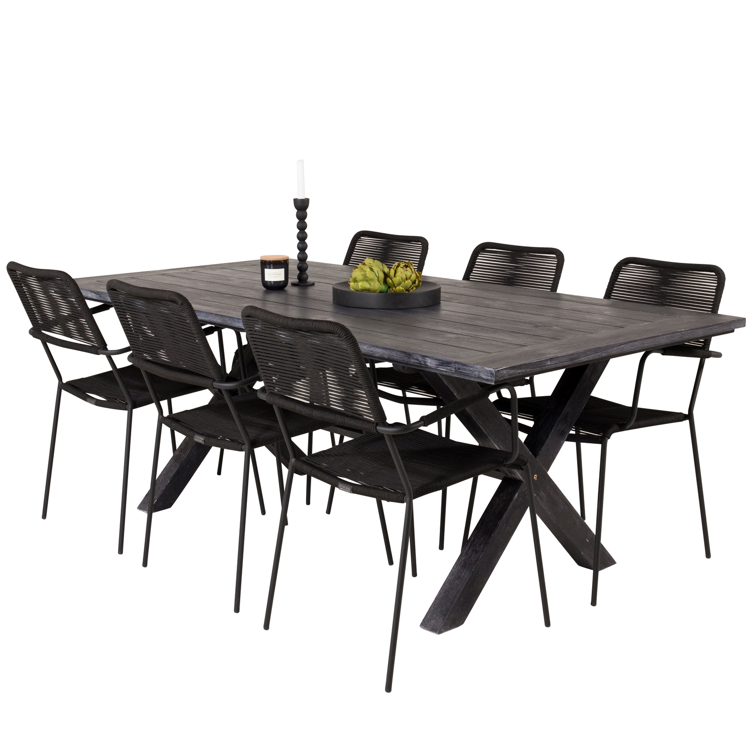 Matgrupp Venture Home Rossi 200 med 6 Leon Karmstolar