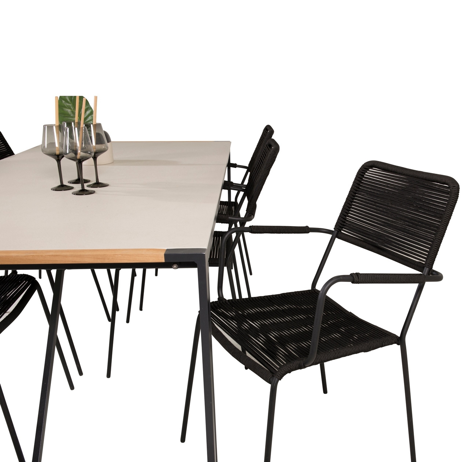 Matgrupp Utomhus Venture Home Thea 200 med 6 Leon KarmTrädgårdsstolar