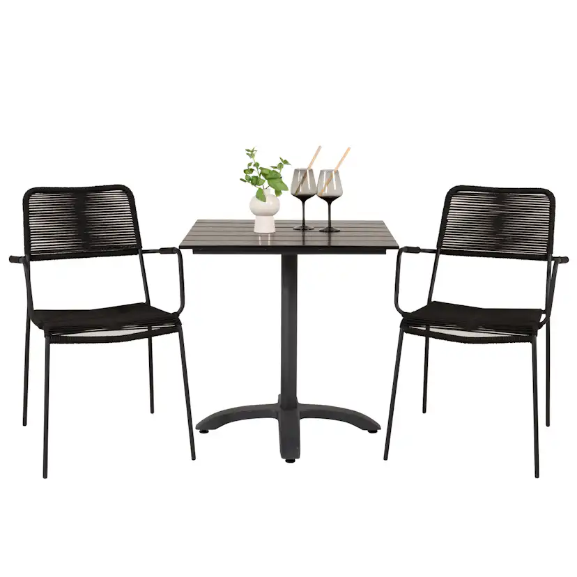 Cafégrupp Venture Home Coco med 2 Leon Karmstolar