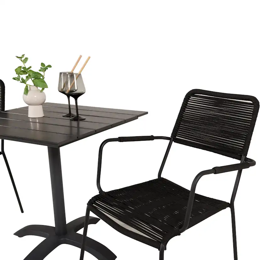 Cafégrupp Venture Home Coco med 2 Leon Karmstolar