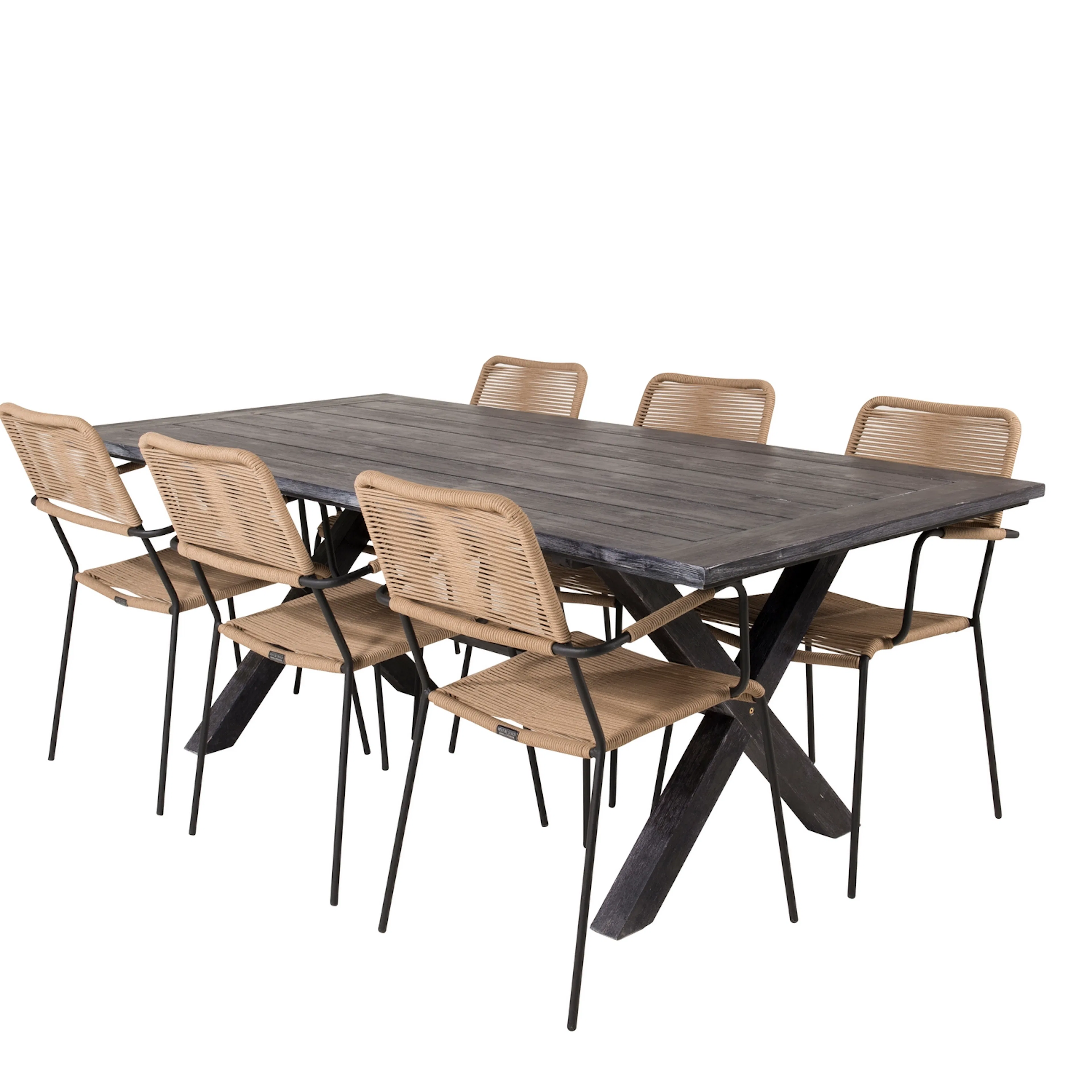 Matgrupp Venture Home Rossi 200 med 6 Leon Karmstolar