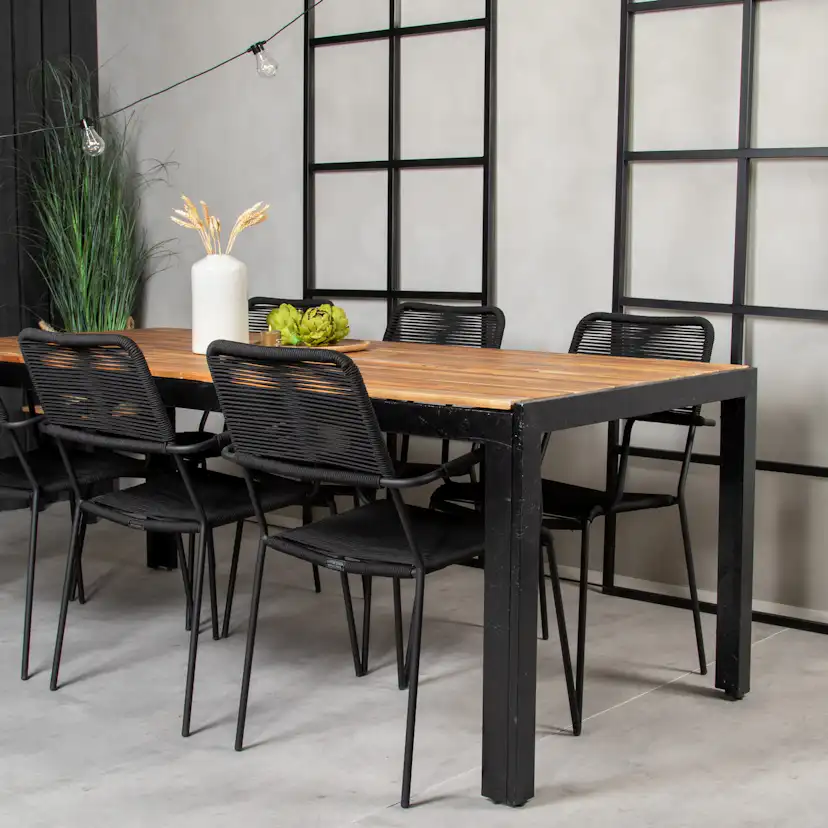 Matgrupp Utomhus Venture Home Berfin med 6 Leon KarmTrädgårdsstolar