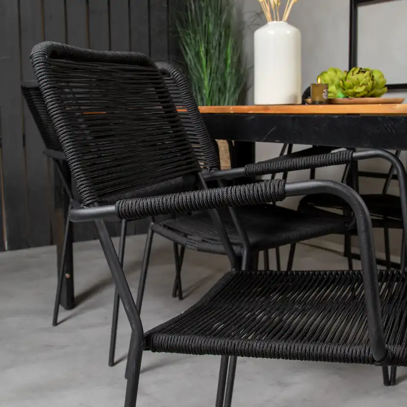 Matgrupp Utomhus Venture Home Berfin med 6 Leon KarmTrädgårdsstolar