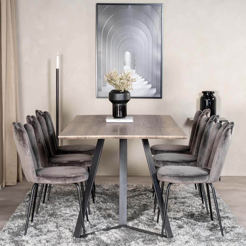 Matgrupp furniture/fashion Madde med 6 Limhamn Light Stolar