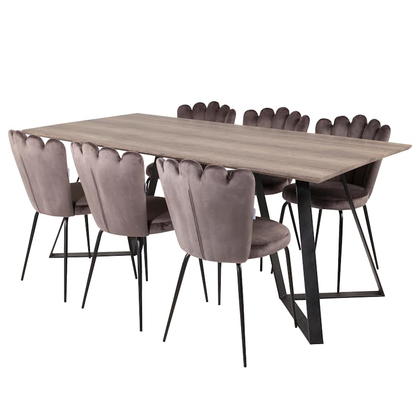 Matgrupp furniture/fashion Madde med 6 Limhamn Light Stolar