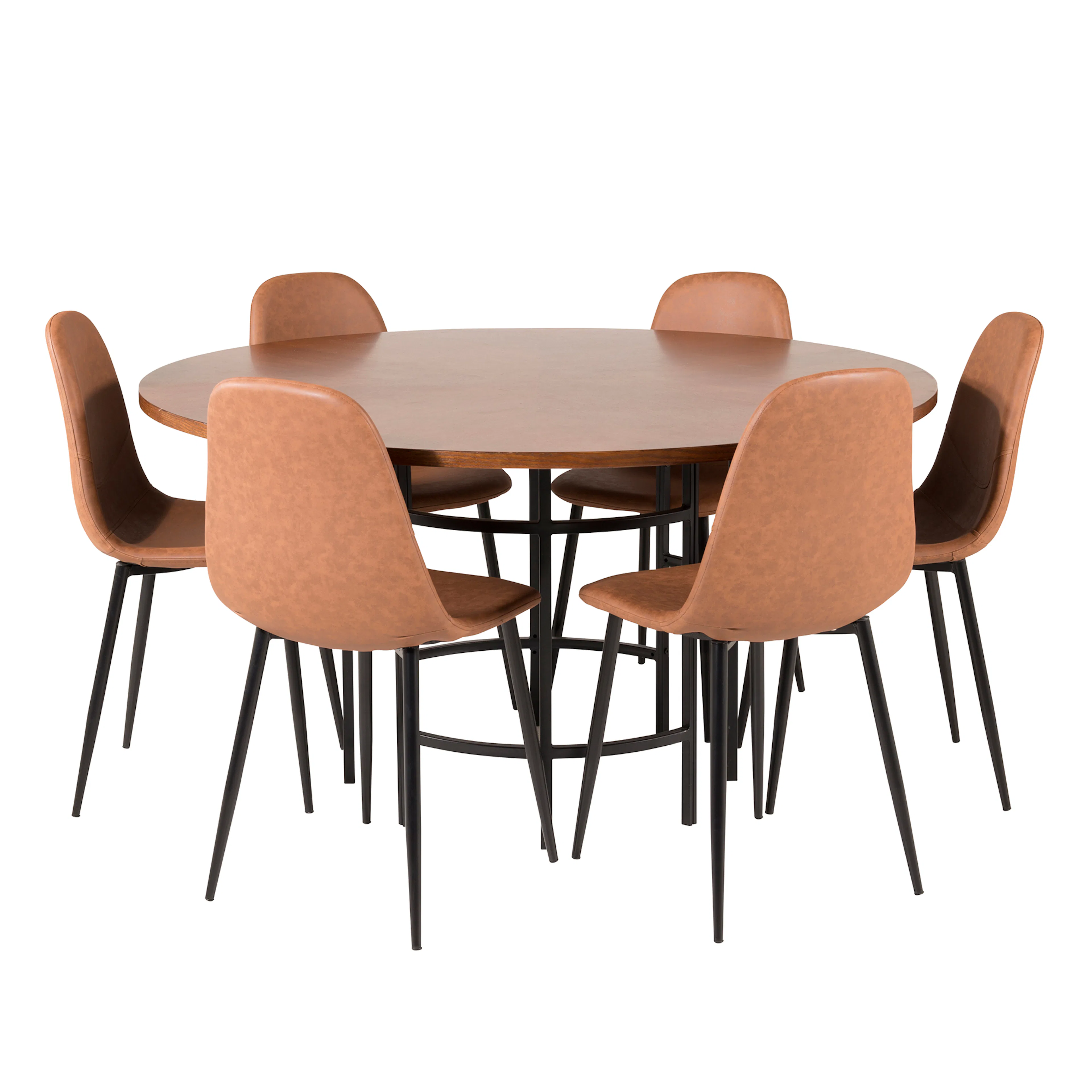 Matgrupp furniture/fashion Copenhagen med 6 Pobbie Konstläder Stolar