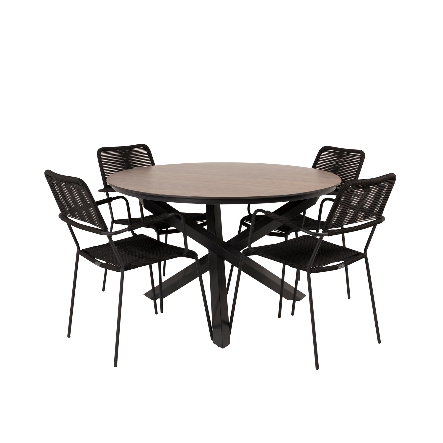 Matgrupp Venture Home Lea Ø120 med 4 Leon Karmstolar