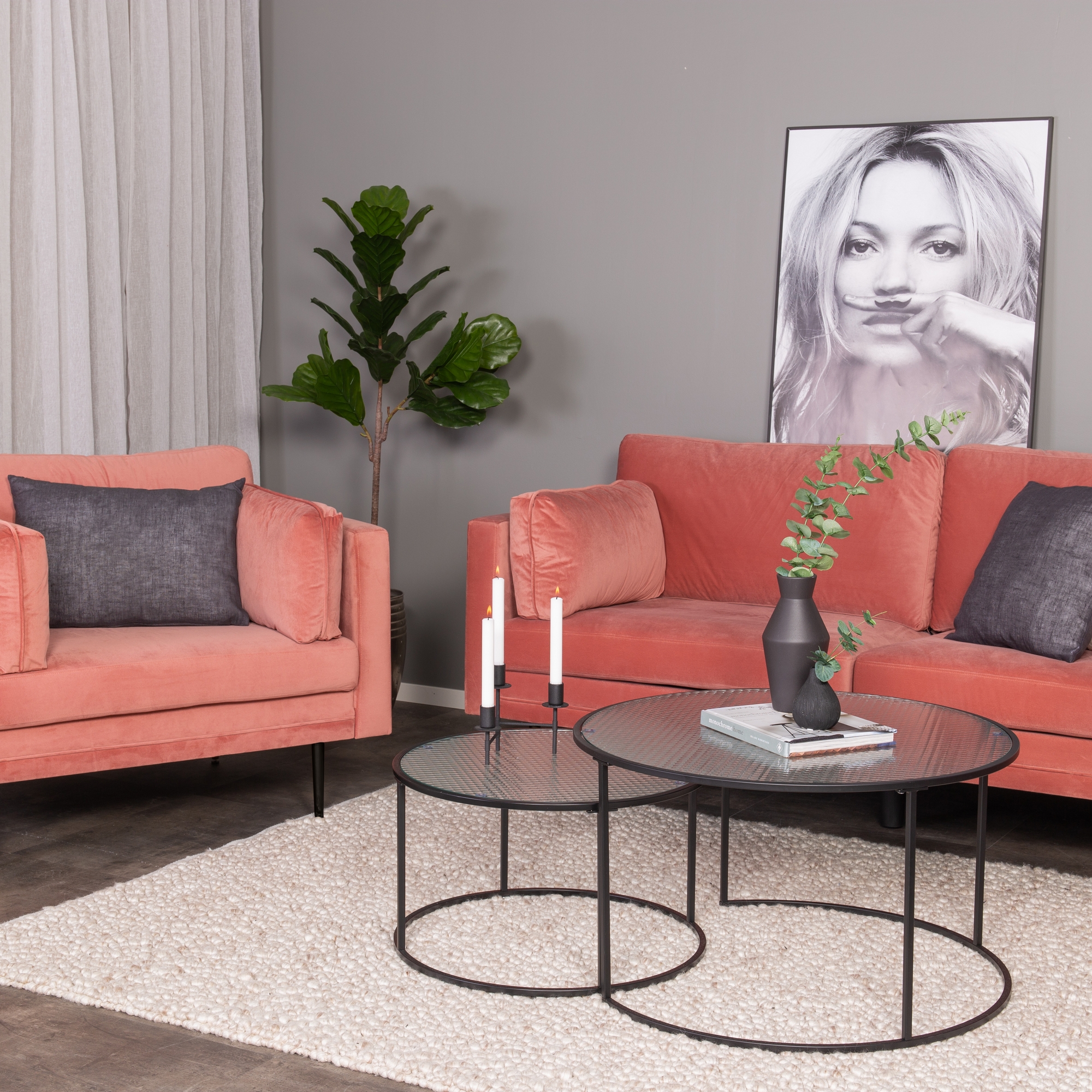 3-sitssoffa Venture Home Boom Sammet