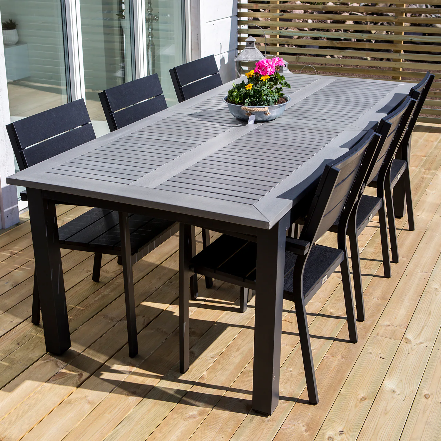 Matgrupp Utomhus Venture Home Albany 224-324x100 med 6 Levels StapelTrädgårdsstolar