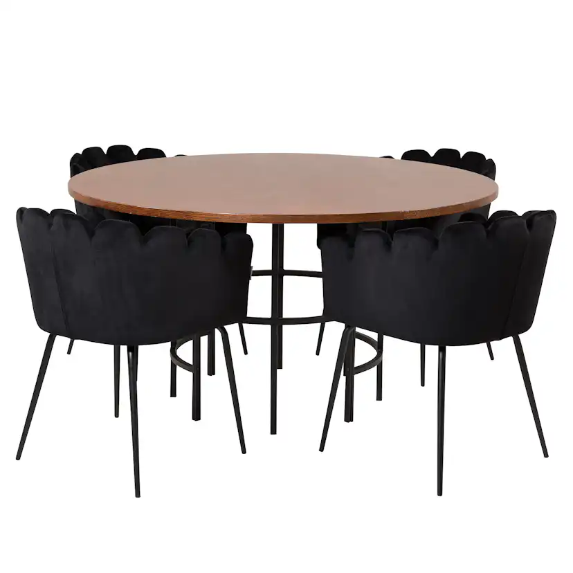 Matgrupp furniture/fashion Copenhagen med 4 Svarta Limhamn Stolar