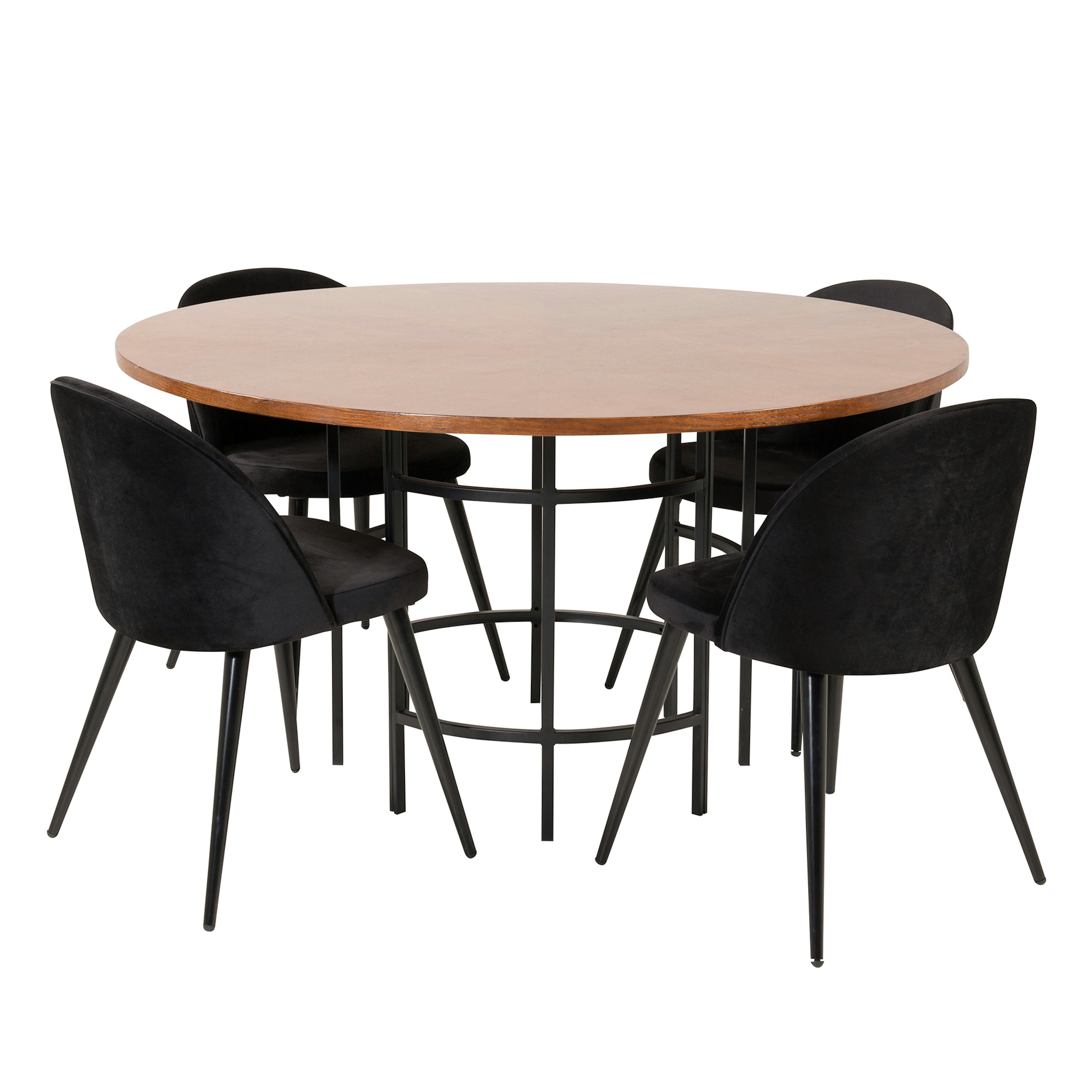 Matgrupp furniture/fashion Copenhagen med 4 Valentina Sammet Stolar