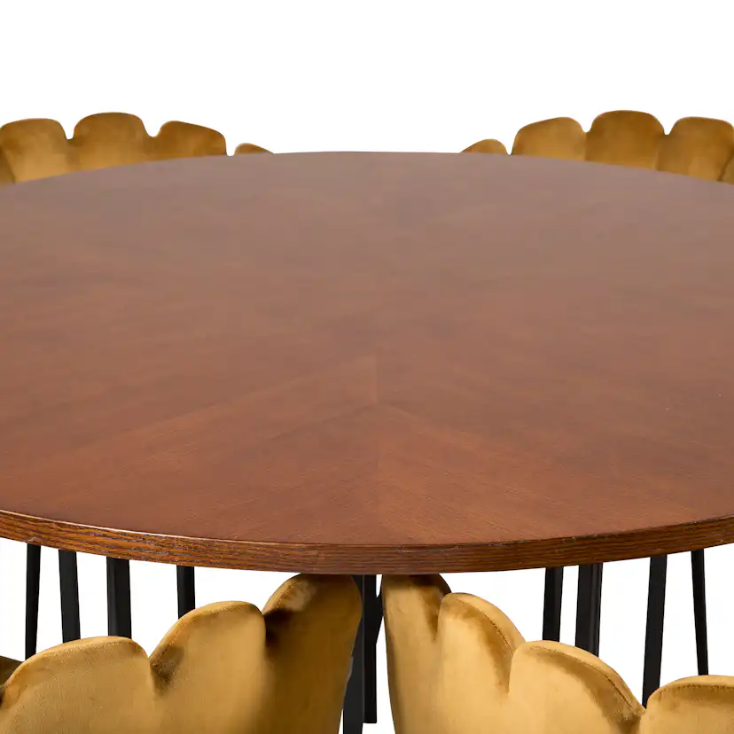 Matgrupp Venture Home Copenhagen med 6 Limhamn Guld Stolar