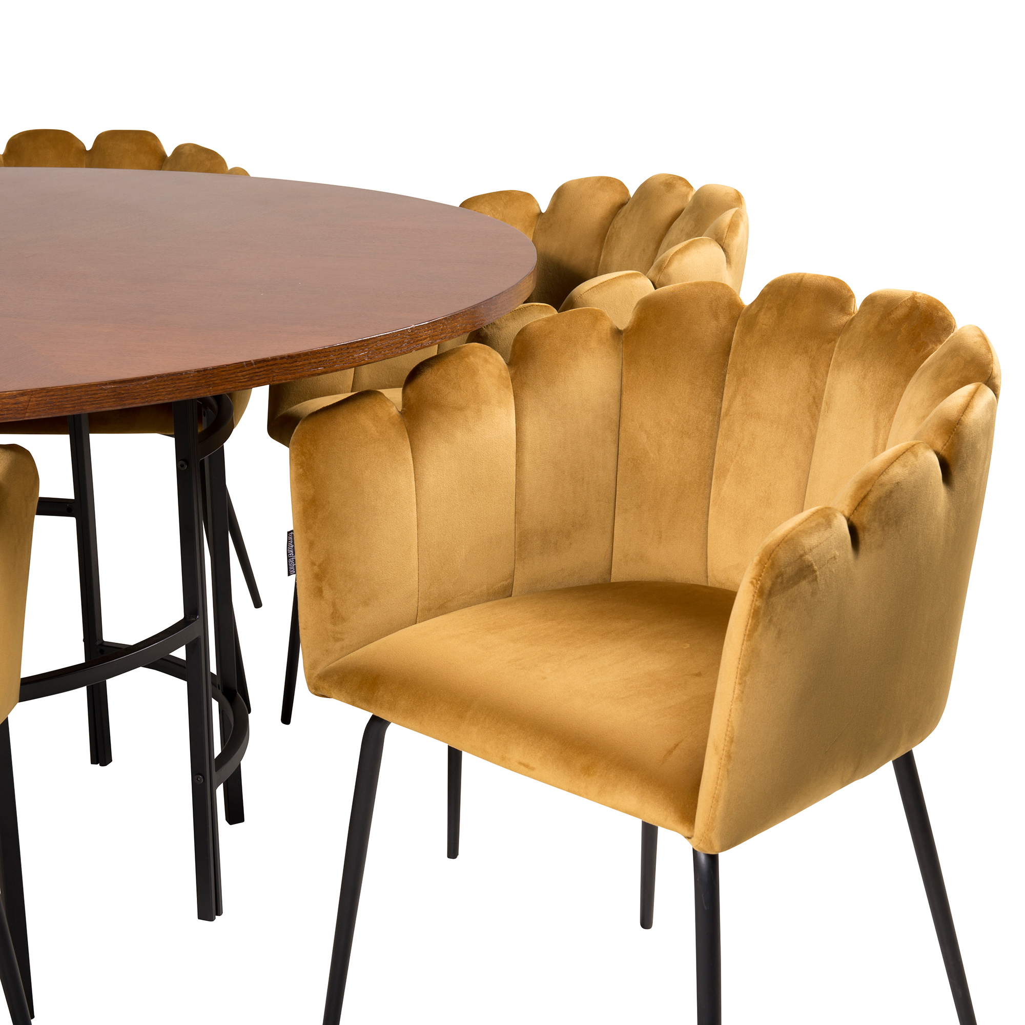 Matgrupp Venture Home Copenhagen med 6 Limhamn Guld Stolar