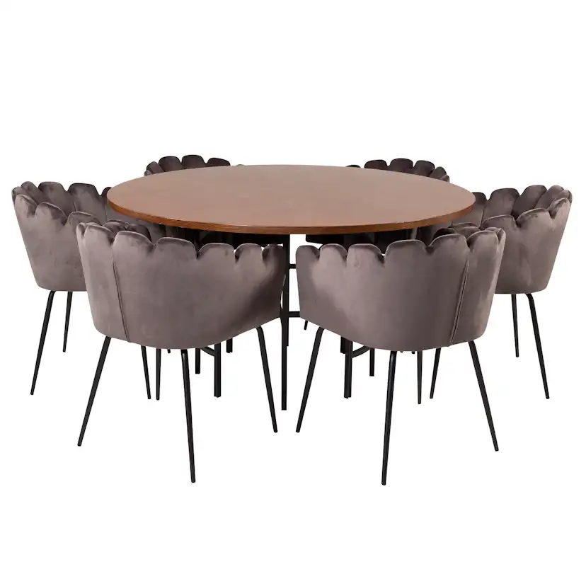 Matgrupp furniture/fashion Copenhagen med 6 Gråa Limhamn Stolar