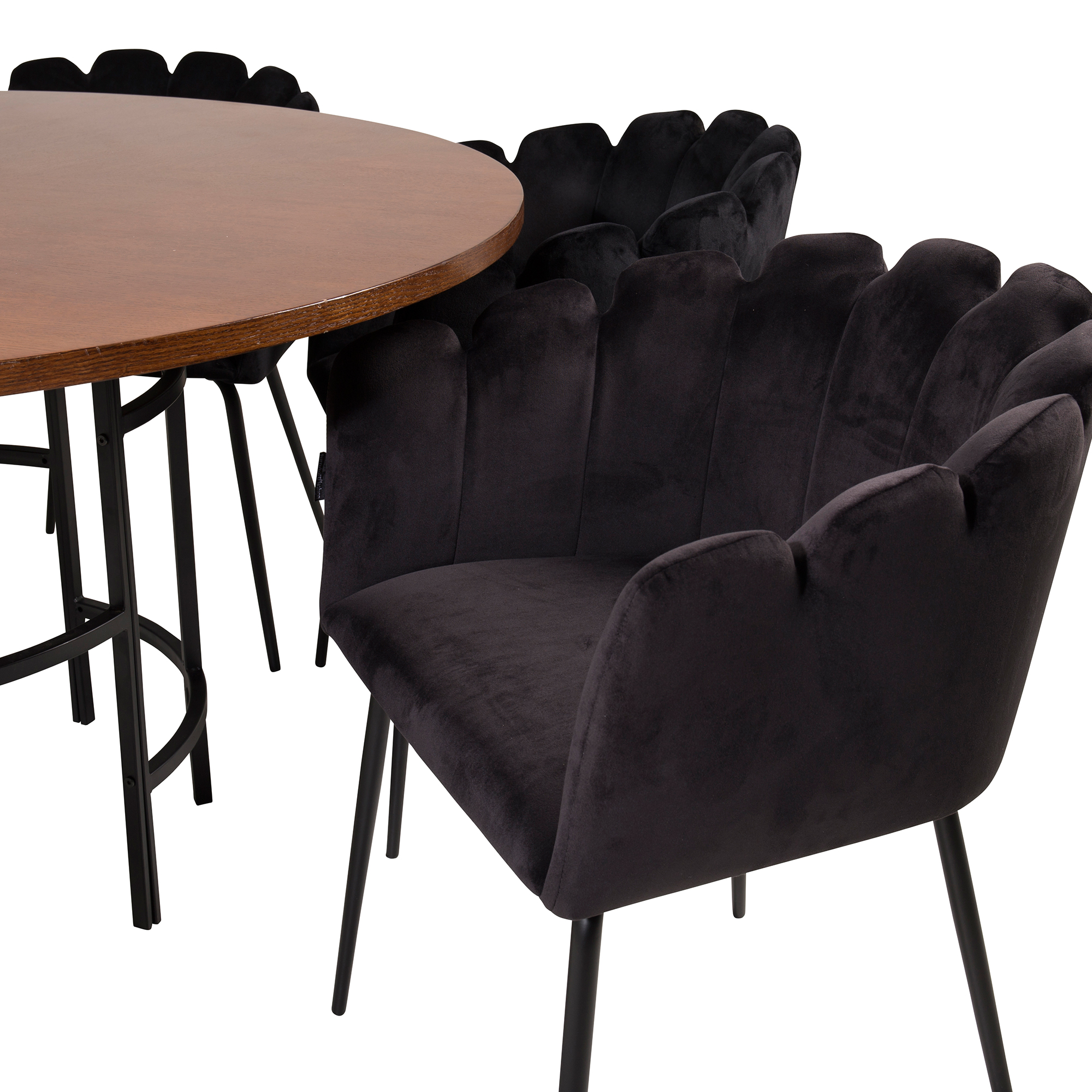 Matgrupp furniture/fashion Copenhagen med 6 Svarta Limhamn Stolar