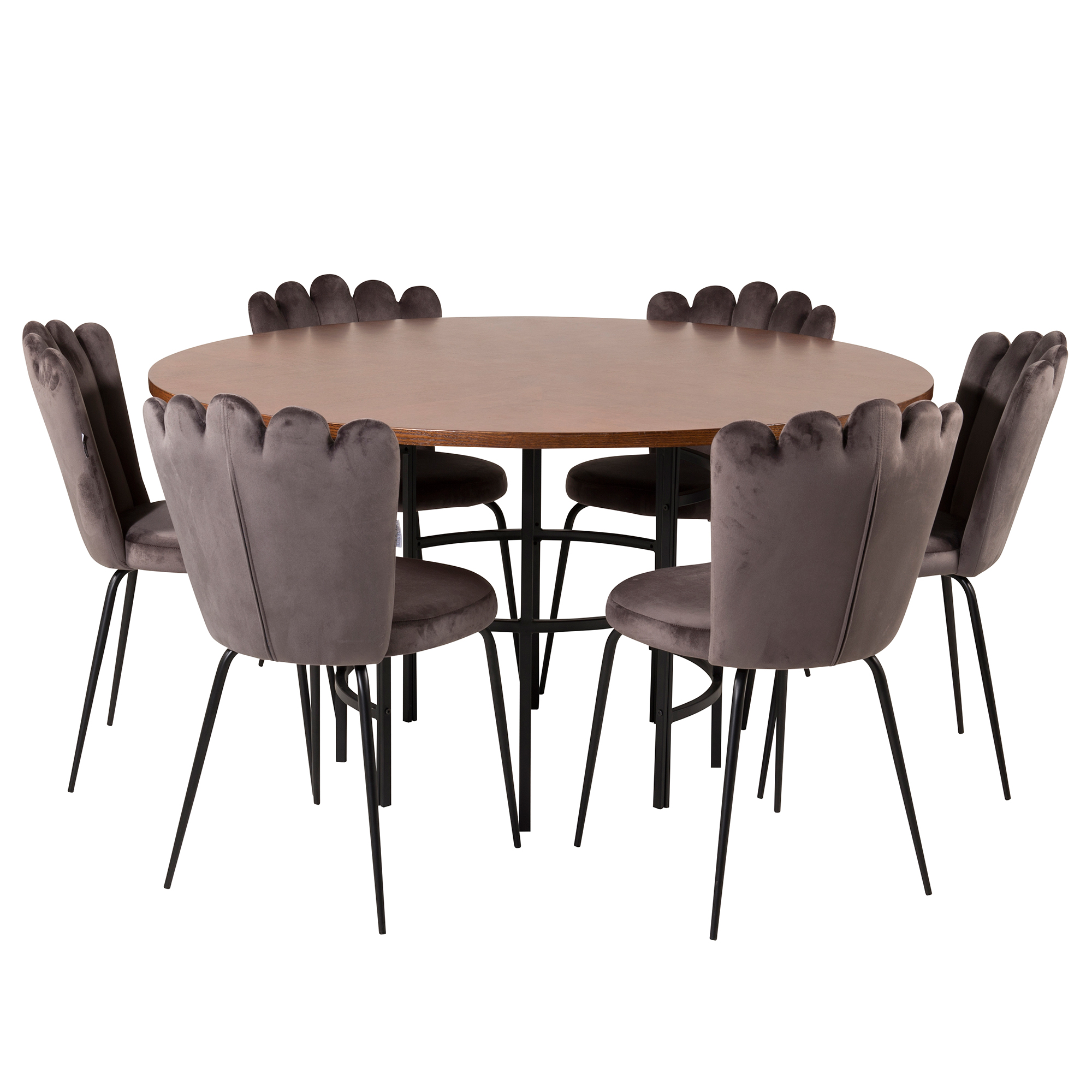 Matgrupp furniture/fashion Copenhagen med 6 Gråa Limhamn Light Stolar