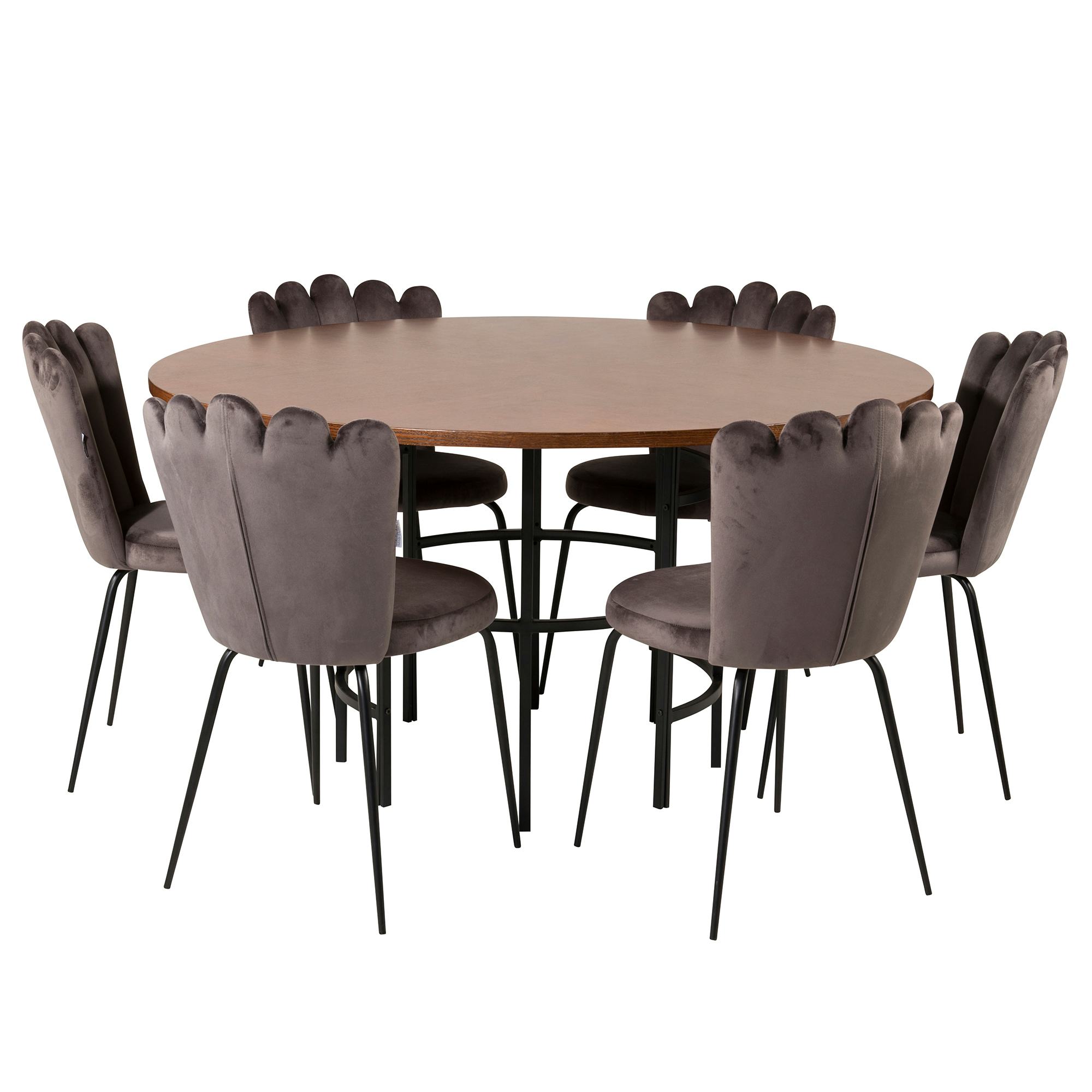 Matgrupp furniture/fashion Copenhagen med 6 Gråa Limhamn Light Stolar