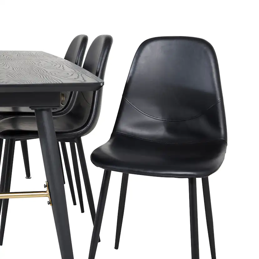 Matgrupp Venture Home Guld med 6 Pobbie Stolar Konstläder