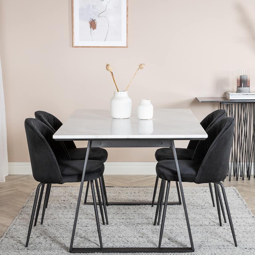 Matgrupp Venture Home Estelle 140 med 4 Wrigley Stolar