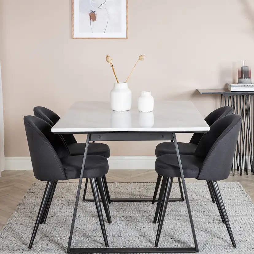 Matgrupp Venture Home Estelle 140 med 4 Valentina Stolar PolyEstelletyg