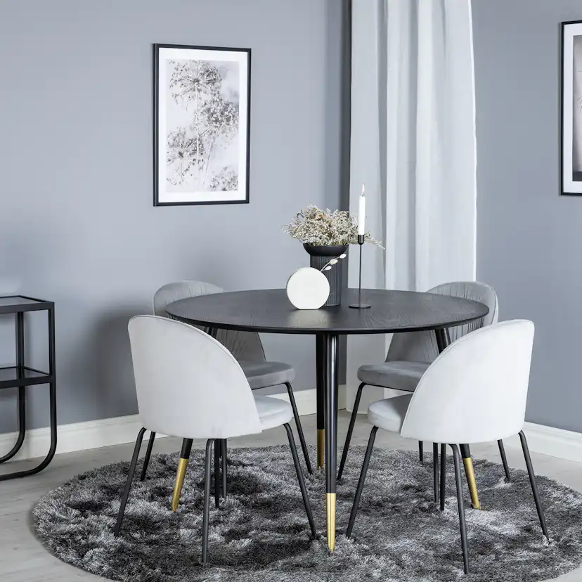 Matgrupp Venture Home Dipp Ø115 cm med 4 Wrinkles Stolar