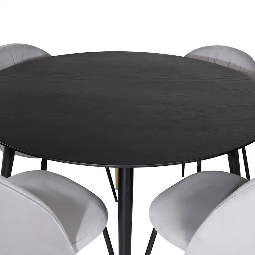 Matgrupp Venture Home Dipp Ø115 cm med 4 Wrinkles Stolar