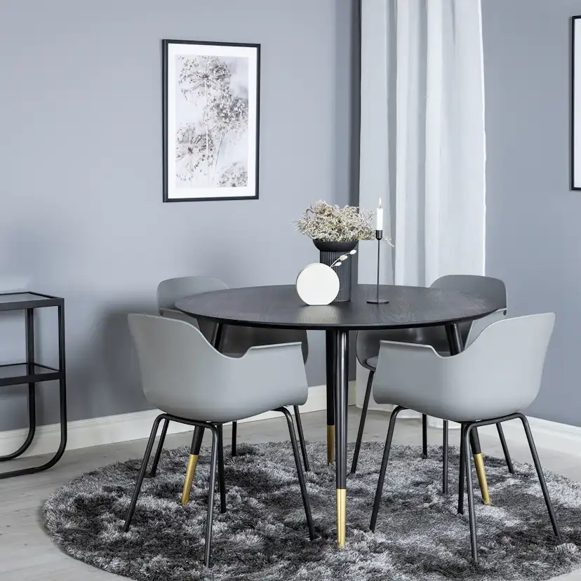 Matgrupp Venture Home Dipp Ø115 cm med 4 Comfort Stolar