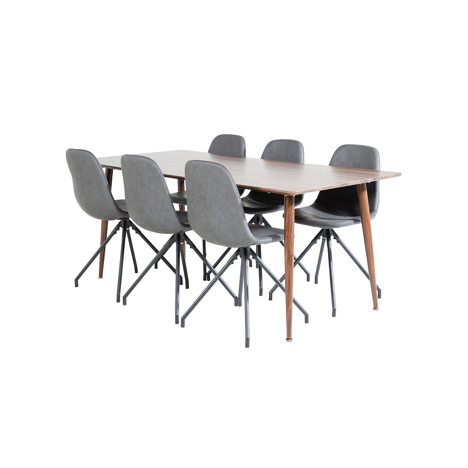 Matgrupp Venture Home Pobbie med 6 Stolar Konstläder