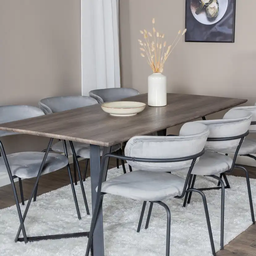 Matgrupp Venture Home Madde med 6 Aris Stolar Sammet