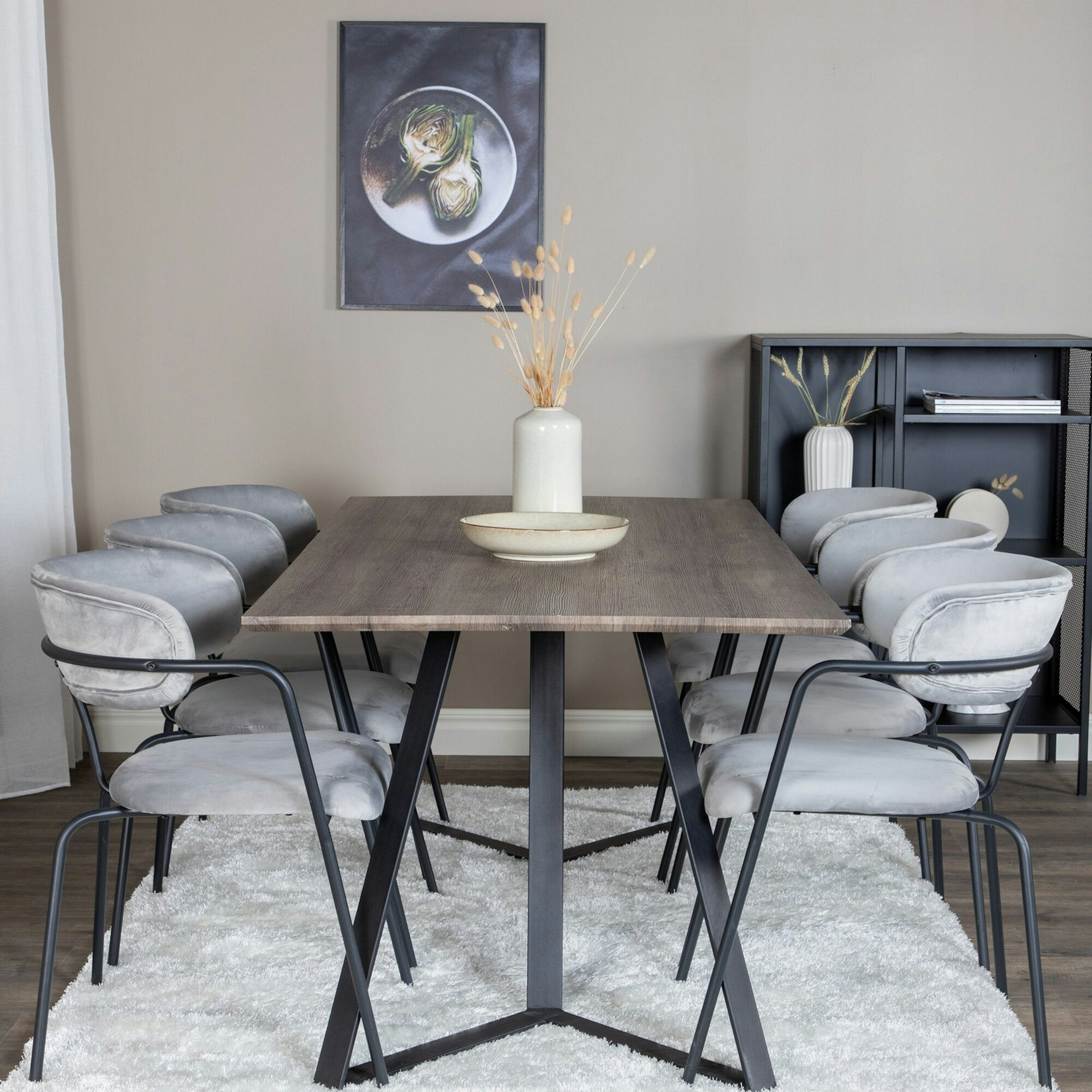 Matgrupp Venture Home Madde med 6 Aris Stolar Sammet