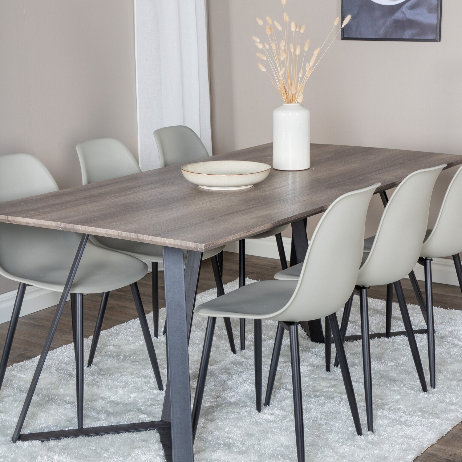 Matgrupp Venture Home Madde med 6 Pop Stolar