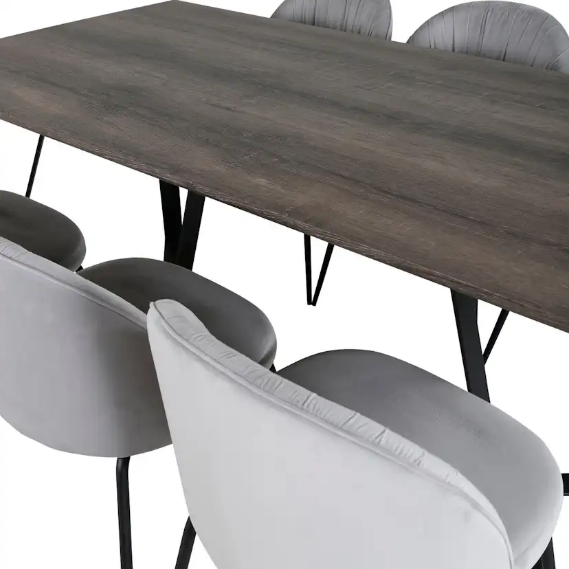 Matgrupp Venture Home Madde med 6 Wrigley Stolar Sammet